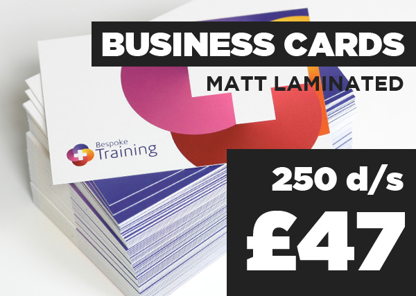 Matt Laminated Business Cards - 250 d/s - £47